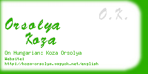 orsolya koza business card